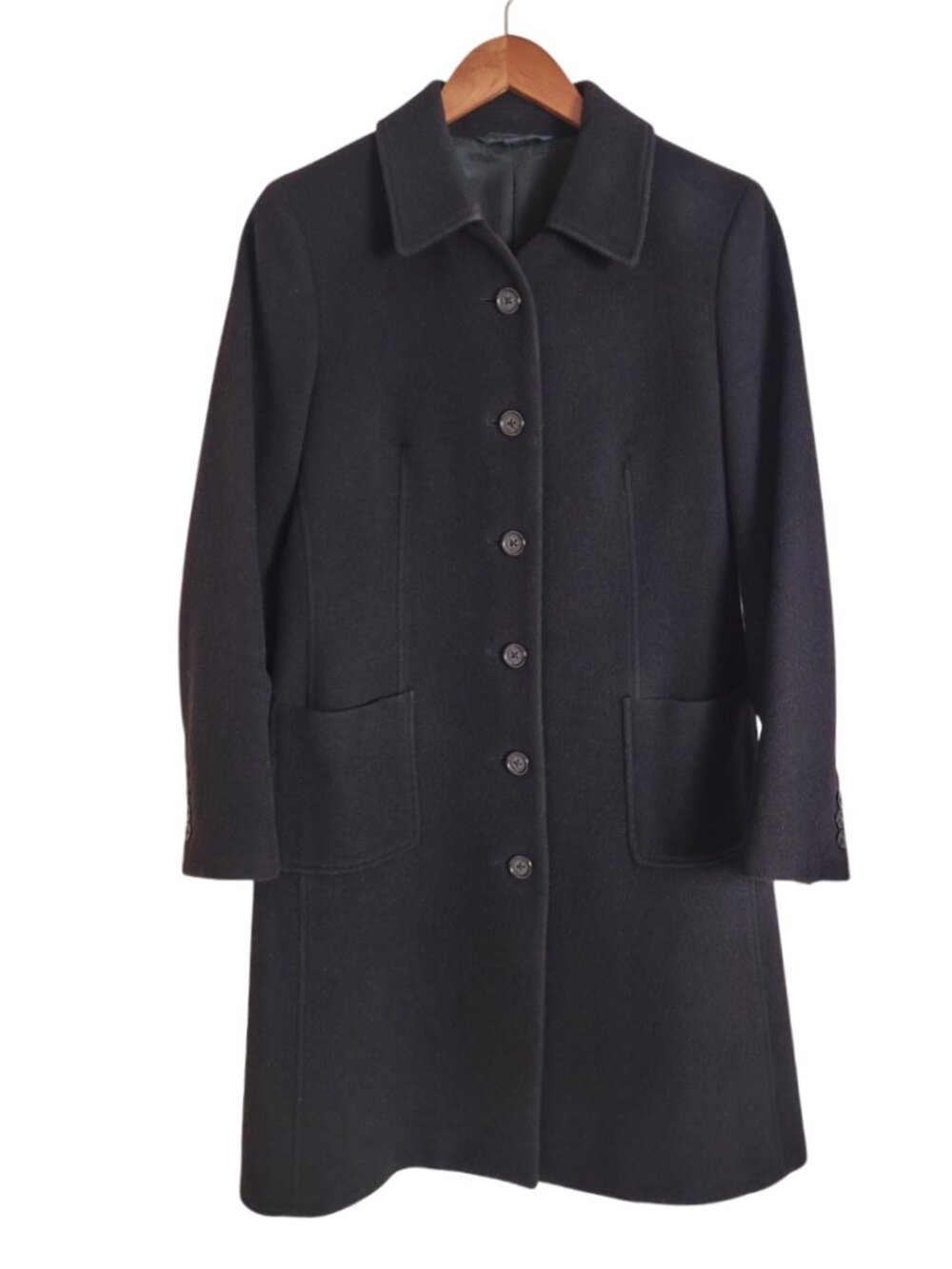 Brooks Brothers 346 Wool Single-Breasted Car Coat Black size 6